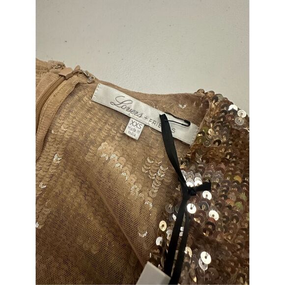 Lovers + Friends Women's Sequin Lux Mini Dress Gold Size Small - Picture 7 of 9